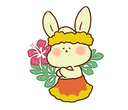 hula rabbit sticker #7936724