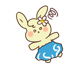 hula rabbit sticker #7936725