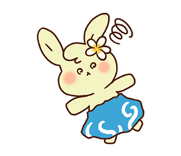 hula rabbit sticker #7936725