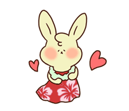 hula rabbit sticker #7936734