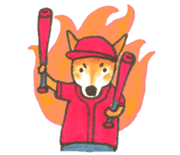 The red baseball dog sticker #7938462