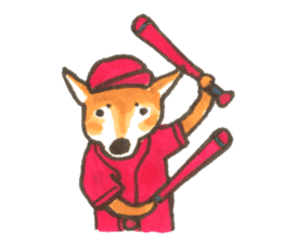 The red baseball dog sticker #7938463