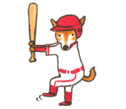 The red baseball dog sticker #7938464