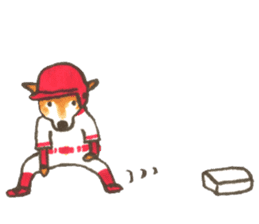 The red baseball dog sticker #7938465