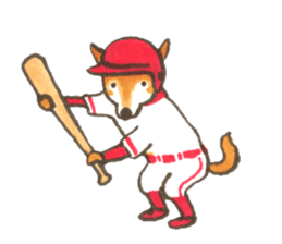 The red baseball dog sticker #7938466