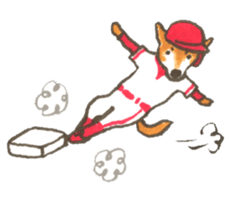 The red baseball dog sticker #7938467
