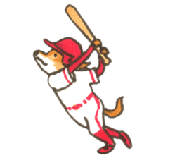The red baseball dog sticker #7938468