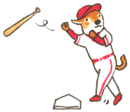 The red baseball dog sticker #7938469