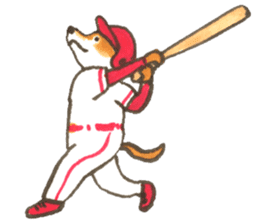 The red baseball dog sticker #7938470