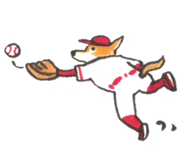 The red baseball dog sticker #7938472
