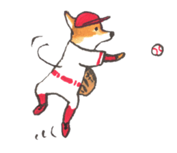 The red baseball dog sticker #7938473