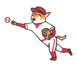The red baseball dog sticker #7938474