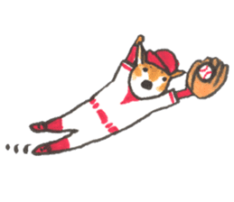 The red baseball dog sticker #7938475