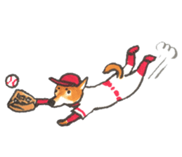 The red baseball dog sticker #7938476