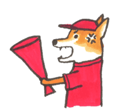 The red baseball dog sticker #7938481