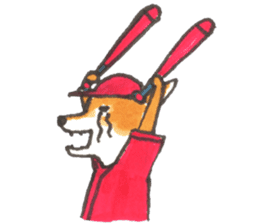 The red baseball dog sticker #7938482