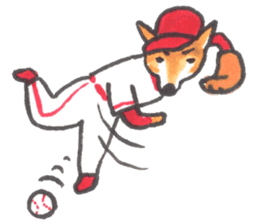 The red baseball dog sticker #7938487