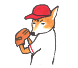The red baseball dog sticker #7938488