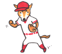 The red baseball dog sticker #7938490