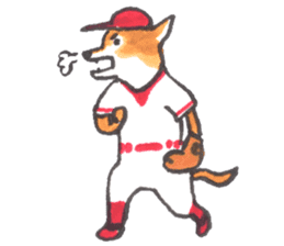 The red baseball dog sticker #7938491