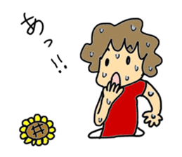 Moms and Children with Sunflowers. sticker #7938883