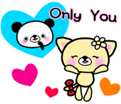 Panda and Kitten are loving couple sticker #7939986