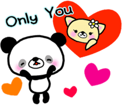 Panda and Kitten are loving couple sticker #7939987
