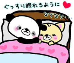 Panda and Kitten are loving couple sticker #7940012