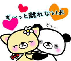 Panda and Kitten are loving couple sticker #7940015