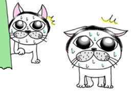 Cats are surprised. sticker #7940593