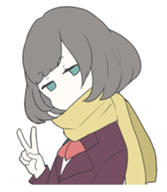 zitome girl and muffler girl sticker #7941008