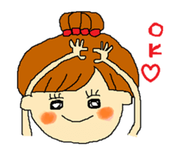 cute girl in dumplings hair sticker #7941980