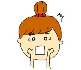 cute girl in dumplings hair sticker #7941984