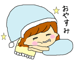 cute girl in dumplings hair sticker #7941985