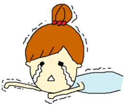 cute girl in dumplings hair sticker #7941992