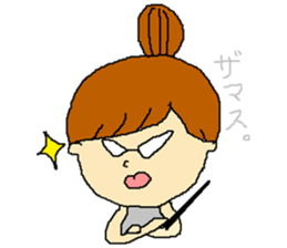 cute girl in dumplings hair sticker #7942003