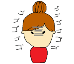 cute girl in dumplings hair sticker #7942004
