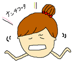 cute girl in dumplings hair sticker #7942006