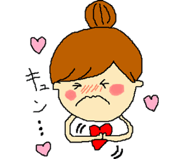 cute girl in dumplings hair sticker #7942007