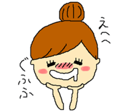 cute girl in dumplings hair sticker #7942018