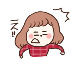 She only cut her bangs2 sticker #7942663