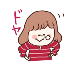 She only cut her bangs2 sticker #7942665