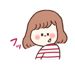 She only cut her bangs2 sticker #7942676