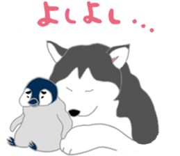penguin & Siberian husky ,cute Sticker sticker #7945180