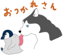 penguin & Siberian husky ,cute Sticker sticker #7945181