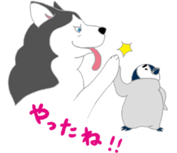 penguin & Siberian husky ,cute Sticker sticker #7945187