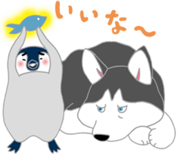 penguin & Siberian husky ,cute Sticker sticker #7945191
