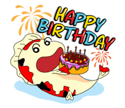 Mr Koi and his carp gang sticker #7949850