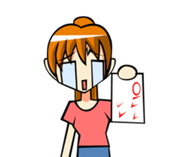 Behavior of ponytail girl.shock and play sticker #7951660