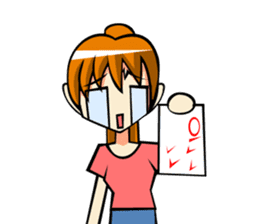 Behavior of ponytail girl.shock and play sticker #7951660